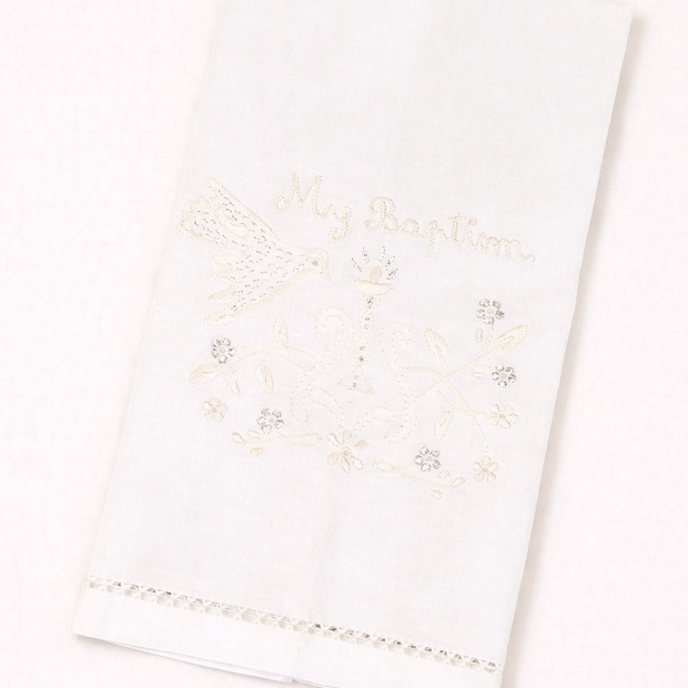 Baptism Towel with Dove & Chalice Embroidery