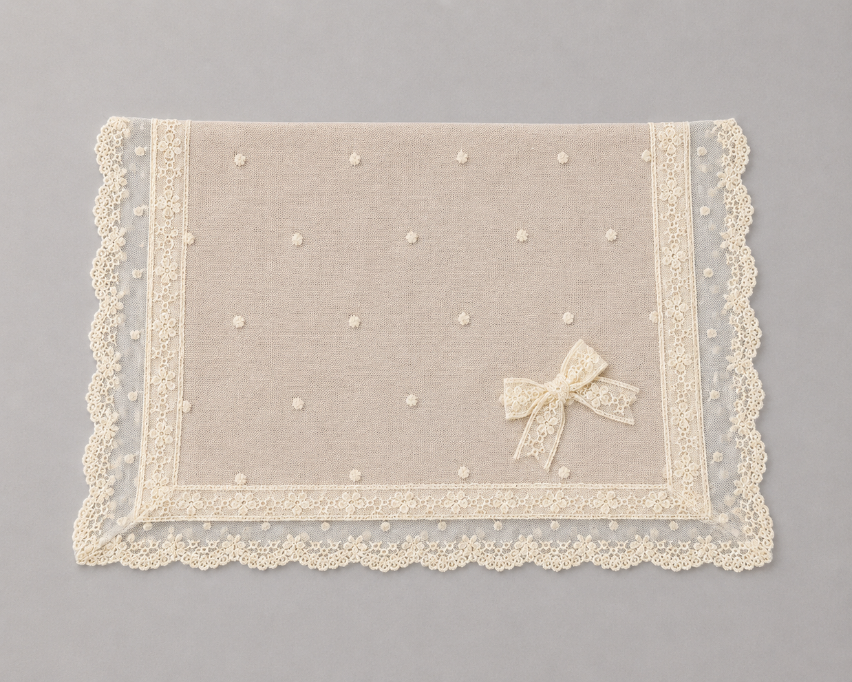 Baptismal Burp Towel with Lace Embroidered Details