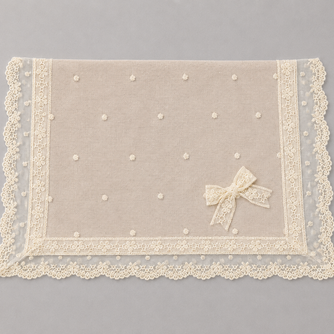 Baptismal Burp Towel with Lace Embroidered Details
