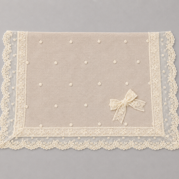 Baptismal Burp Towel with Lace Embroidered Details