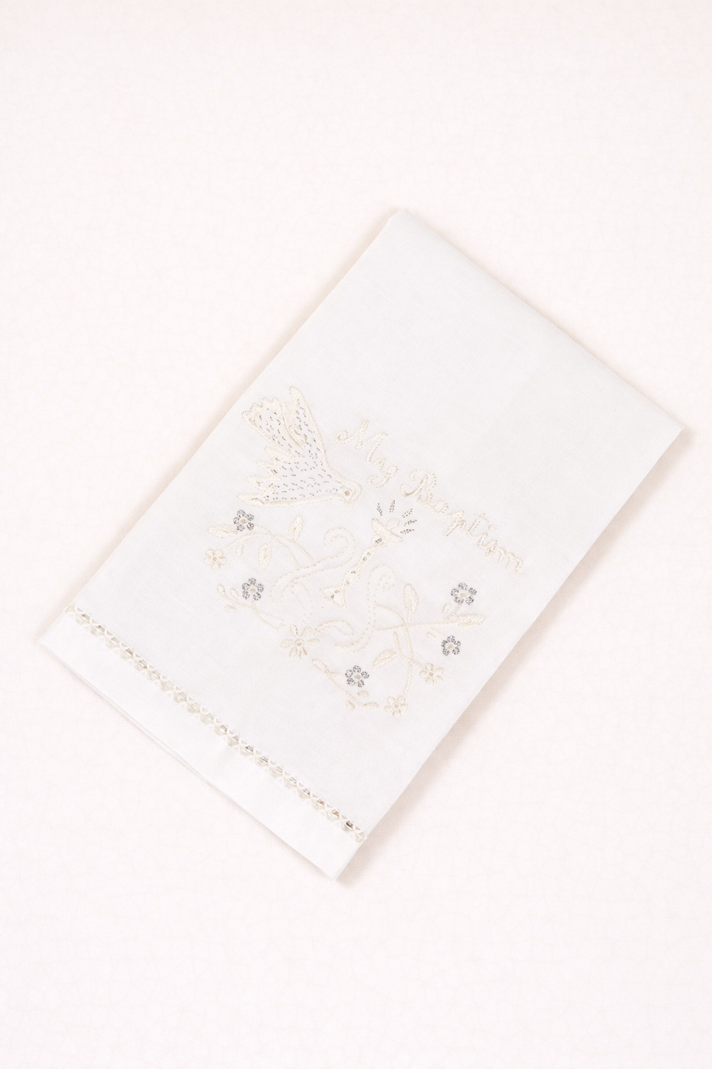 Baptism Towel with Dove & Chalice Embroidery