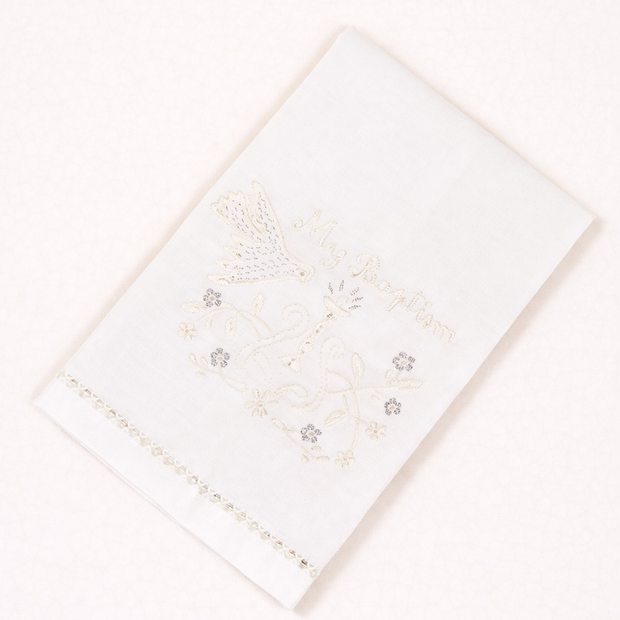 Baptism Towel with Dove & Chalice Embroidery