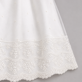 Catherine Baptismal Set – Embroidered Gown, Lace Bonnet & Burp Towel