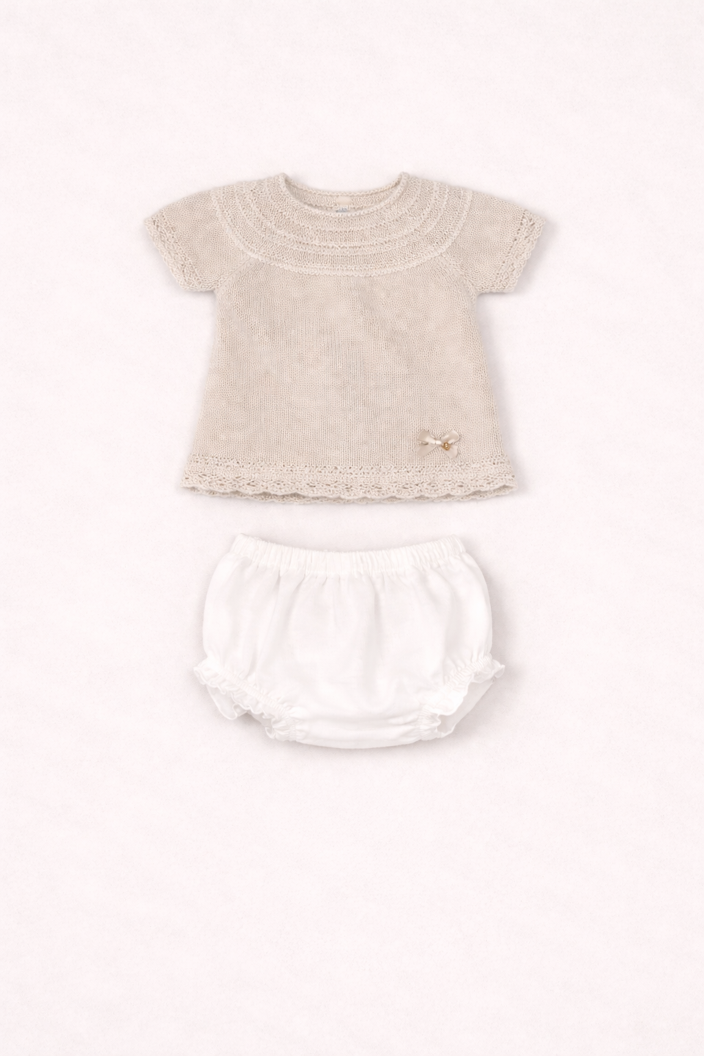 Clay Knit Top & White Bloomers