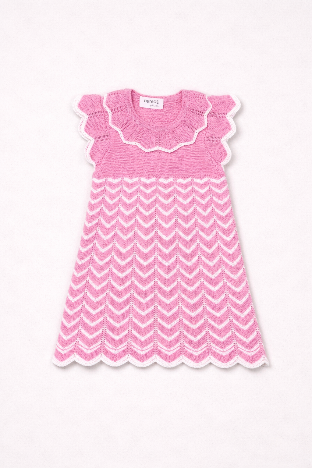 Daniella Dress Chevron Pattern & Scalloped Edges