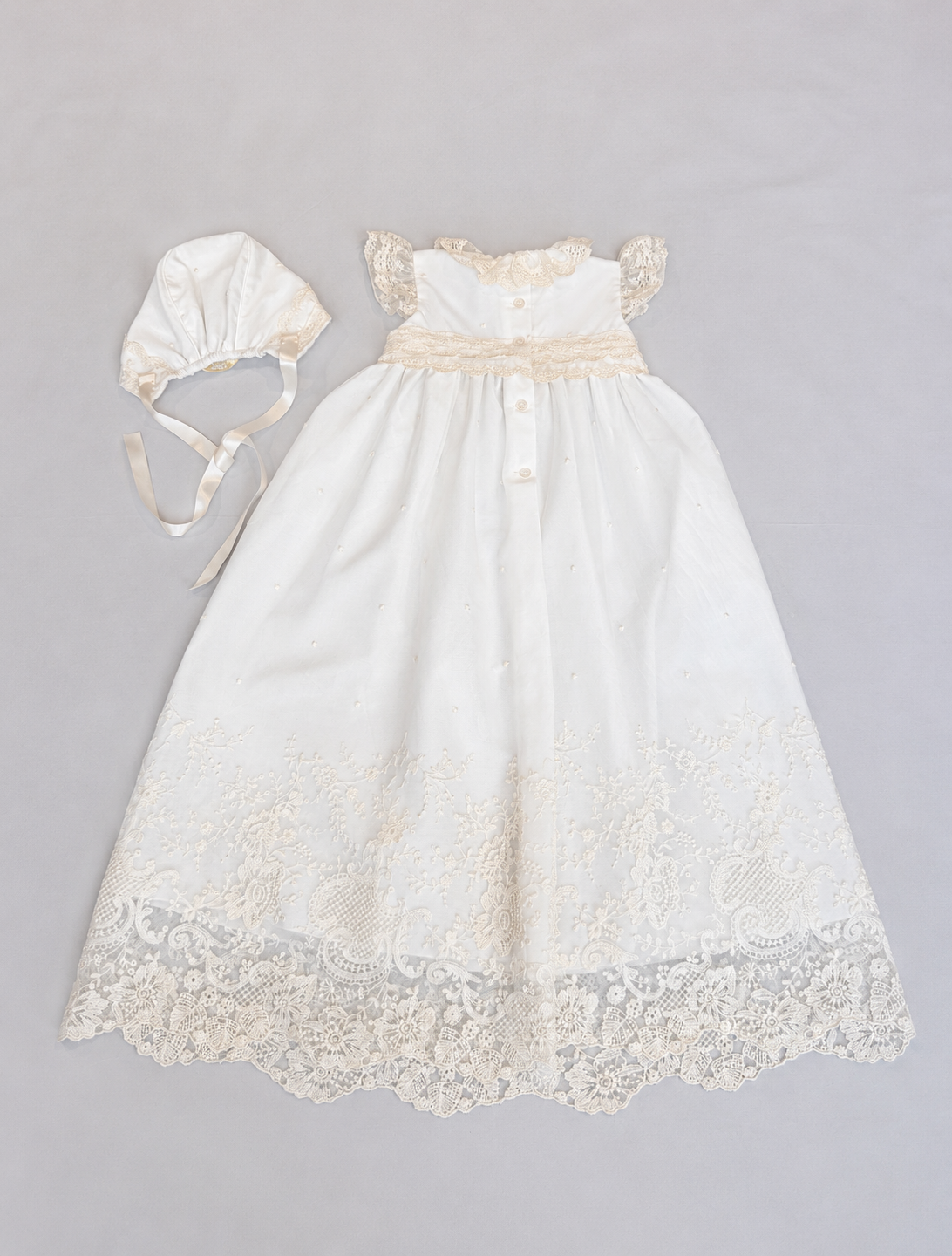 Diana 2 Piece - Baptismal Gown & Bonnet