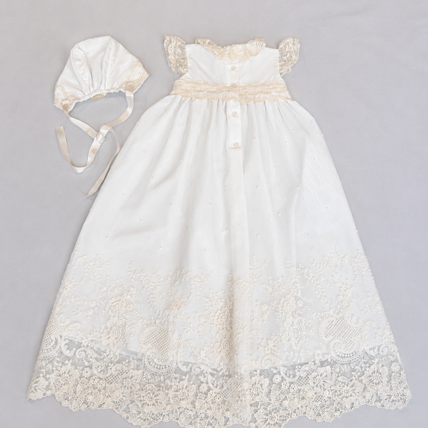 Diana 2 Piece - Baptismal Gown & Bonnet