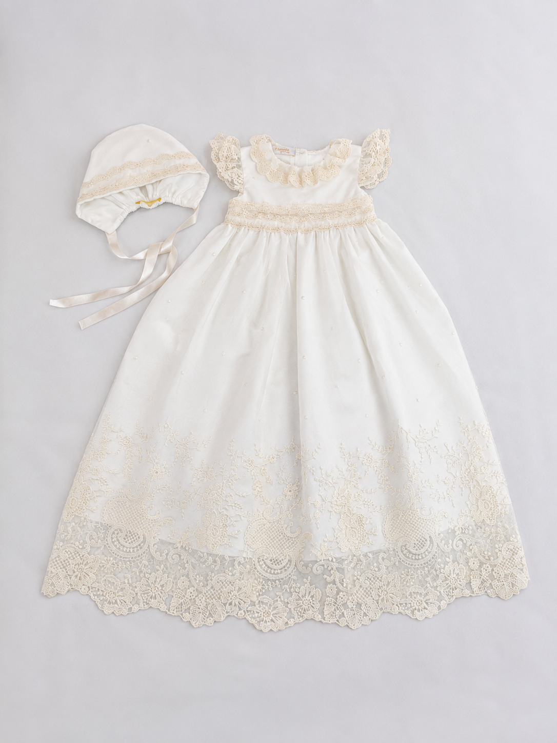 Diana 2 Piece - Baptismal Gown & Bonnet