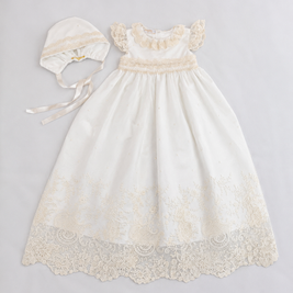 Diana 2 Piece - Baptismal Gown & Bonnet