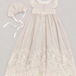 Diana 2 Piece - Baptismal Gown & Bonnet