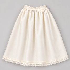 Elegant Ivory Baby Christening Skirt with Lace Hem – Classic Baptism Ceremony Garment