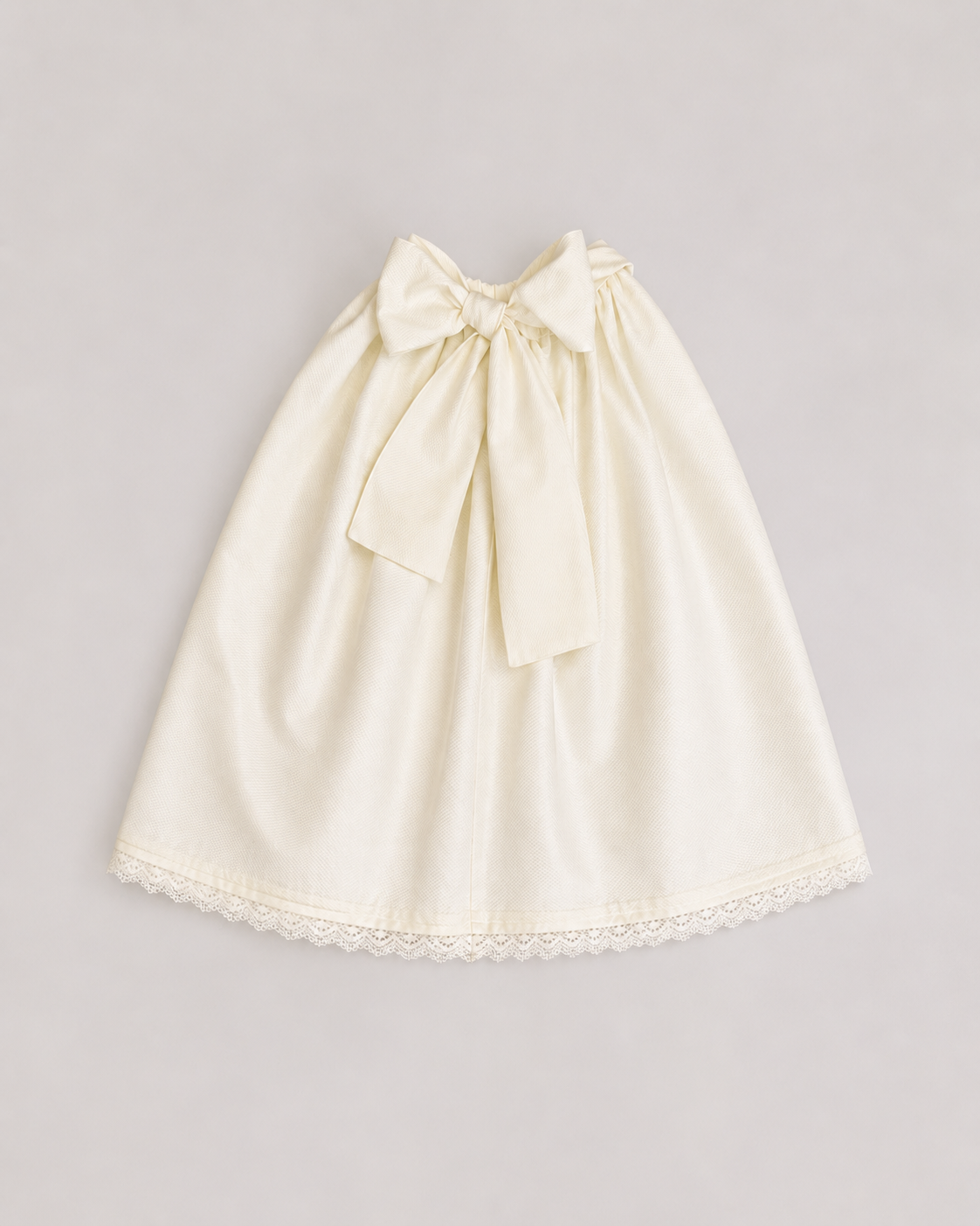 Elegant Ivory Baby Christening Skirt with Lace Hem – Classic Baptism Ceremony Garment