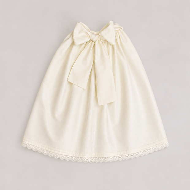 Elegant Ivory Baby Christening Skirt with Lace Hem – Classic Baptism Ceremony Garment