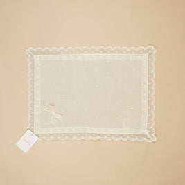 Diana Baptismal Set - Gown with Lace, Matching Bonnet & Burp Towel