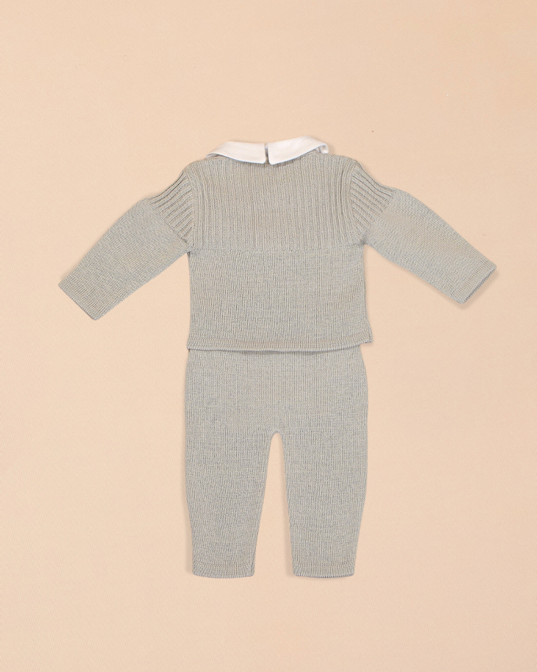 Rafael Knit Cardigan & Trousers with White Embroidered Shirt