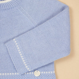 Sky Knit Sweater Set with Footed Pants & Bonnet