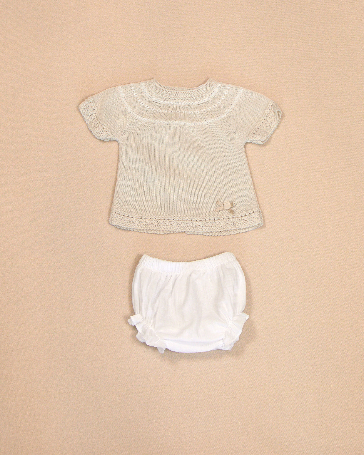 Clay Knit Top & White Bloomers