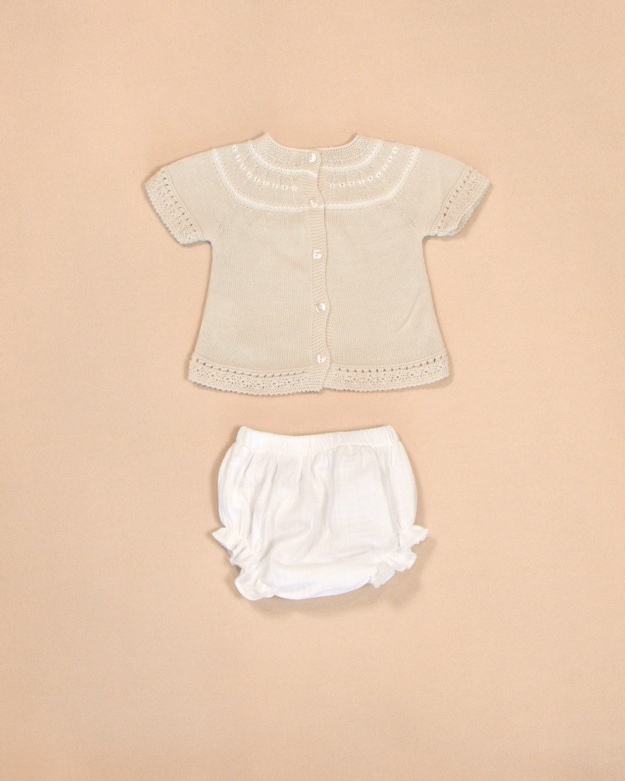 Clay Knit Top & White Bloomers