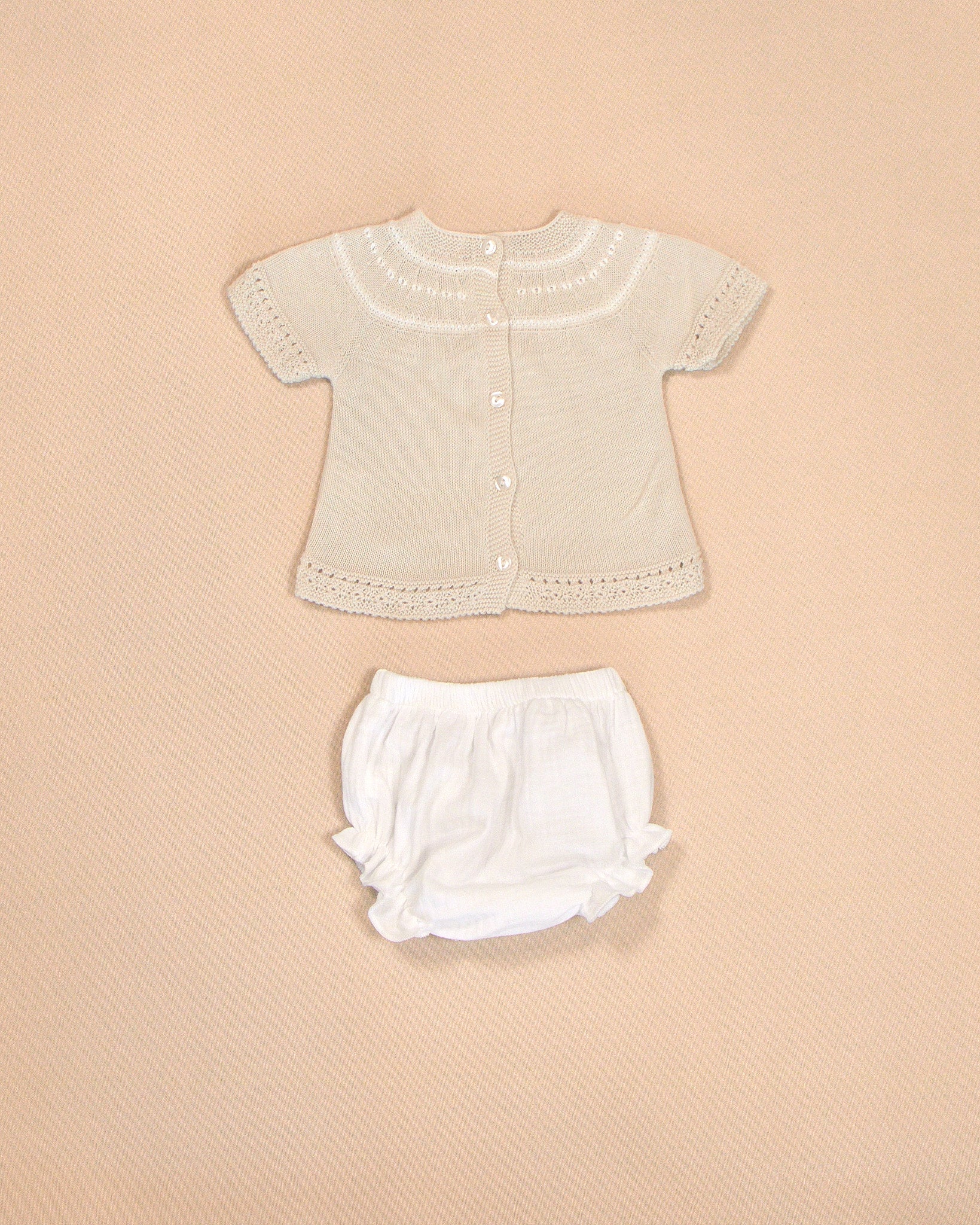 Clay Knit Top & White Bloomers