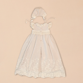 Diana 2 Piece - Baptismal Gown & Bonnet