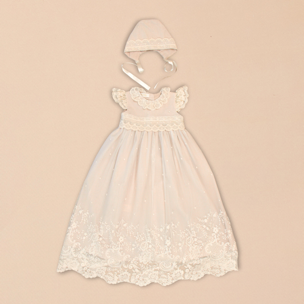 Diana 2 Piece - Baptismal Gown & Bonnet