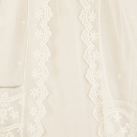 Catherine Baptismal Set – Embroidered Gown, Lace Bonnet & Burp Towel
