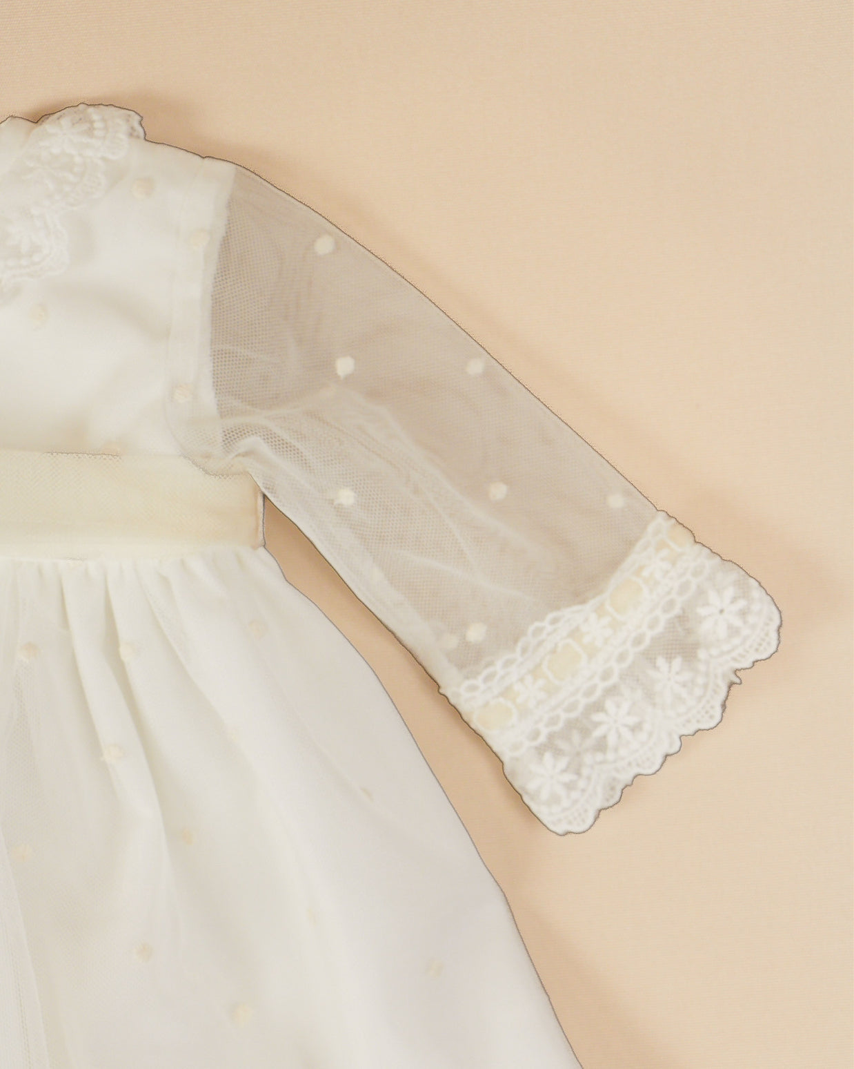 Catherine 2 Piece Baptismal Gown - Satin Ribbon & Bonnet
