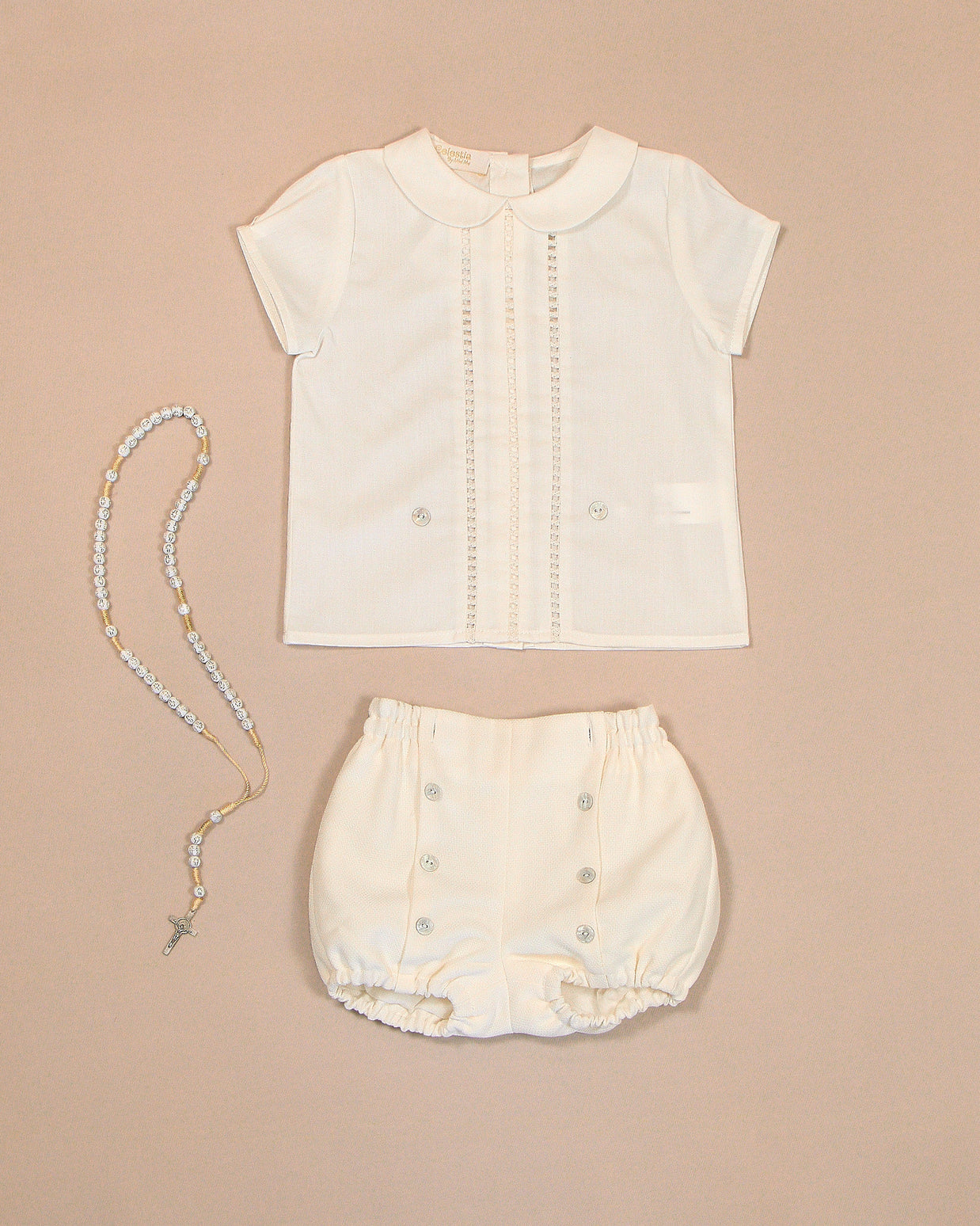 Peter Pan Collar Shirt & Gathered Bloomer Shorts