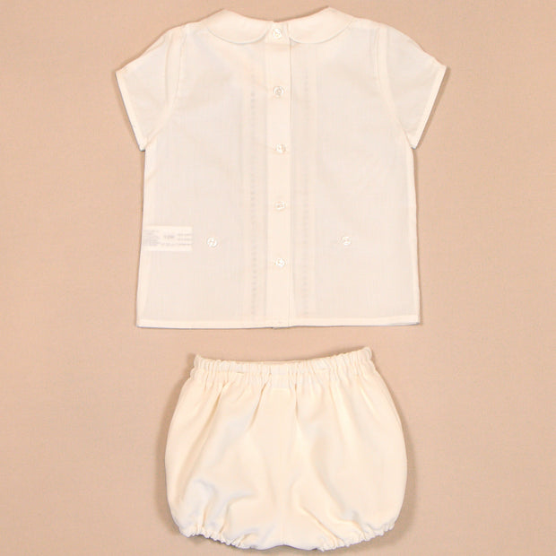 Peter Pan Collar Shirt & Gathered Bloomer Shorts