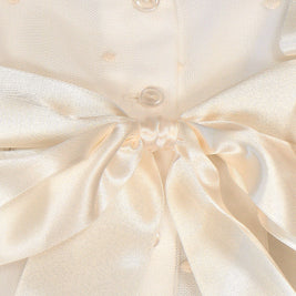Leonor 2 Piece Baptismal Gown - Satin Ribbon, Lace Trim, Bonnet
