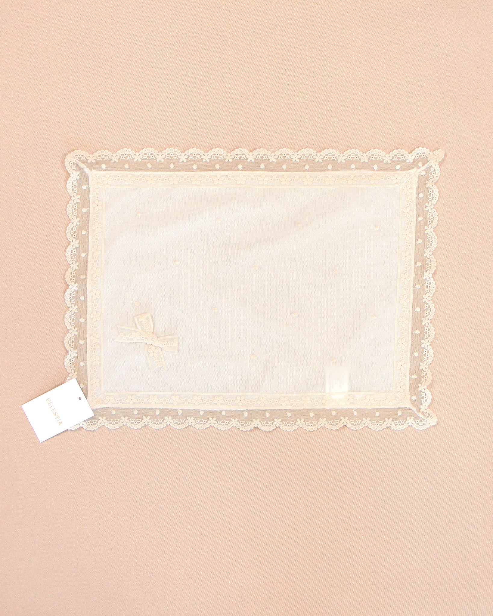Diana Baptismal Set - Gown with Lace, Matching Bonnet & Burp Towel