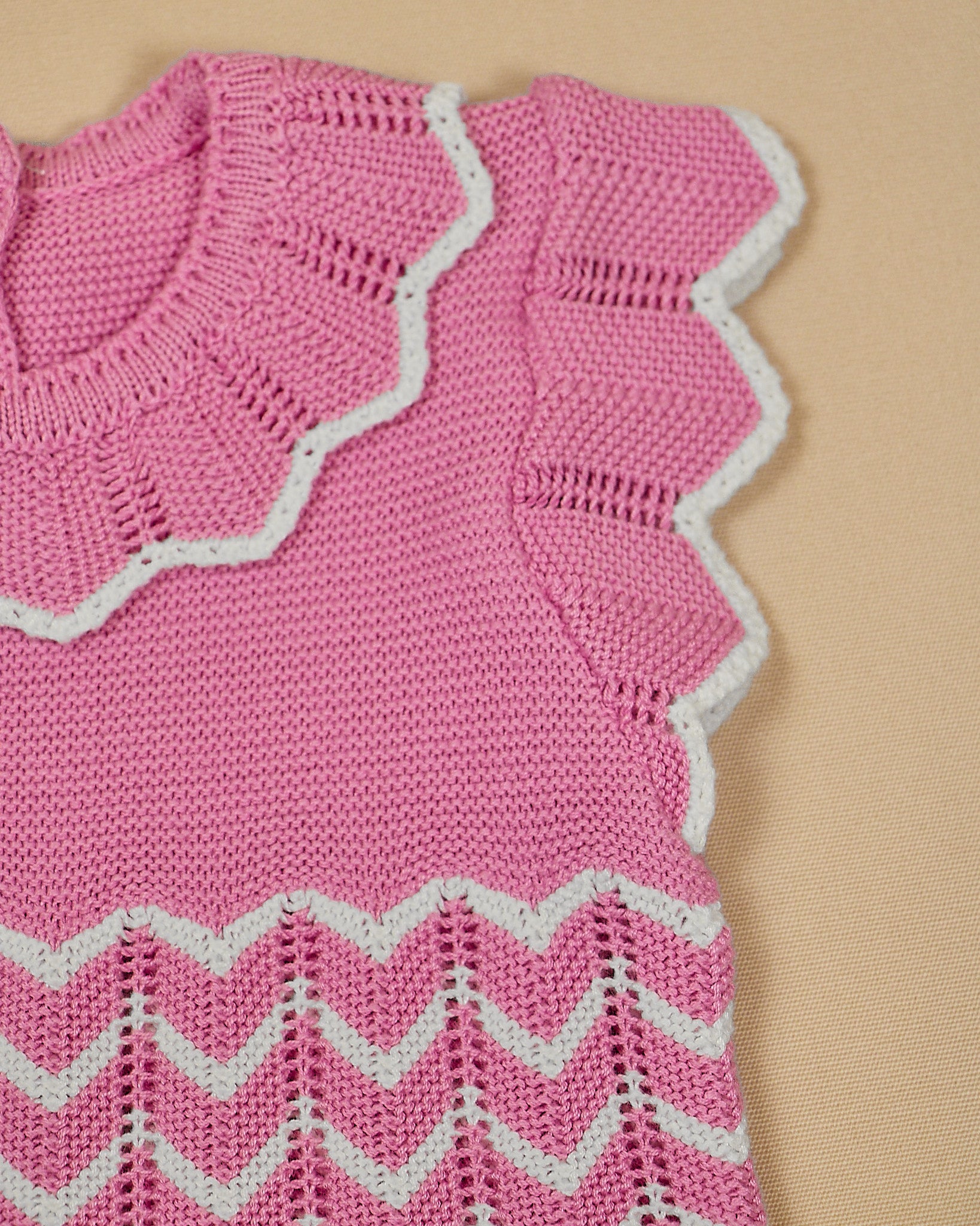 Daniella Dress Chevron Pattern & Scalloped Edges