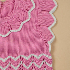 Daniella Dress Chevron Pattern & Scalloped Edges