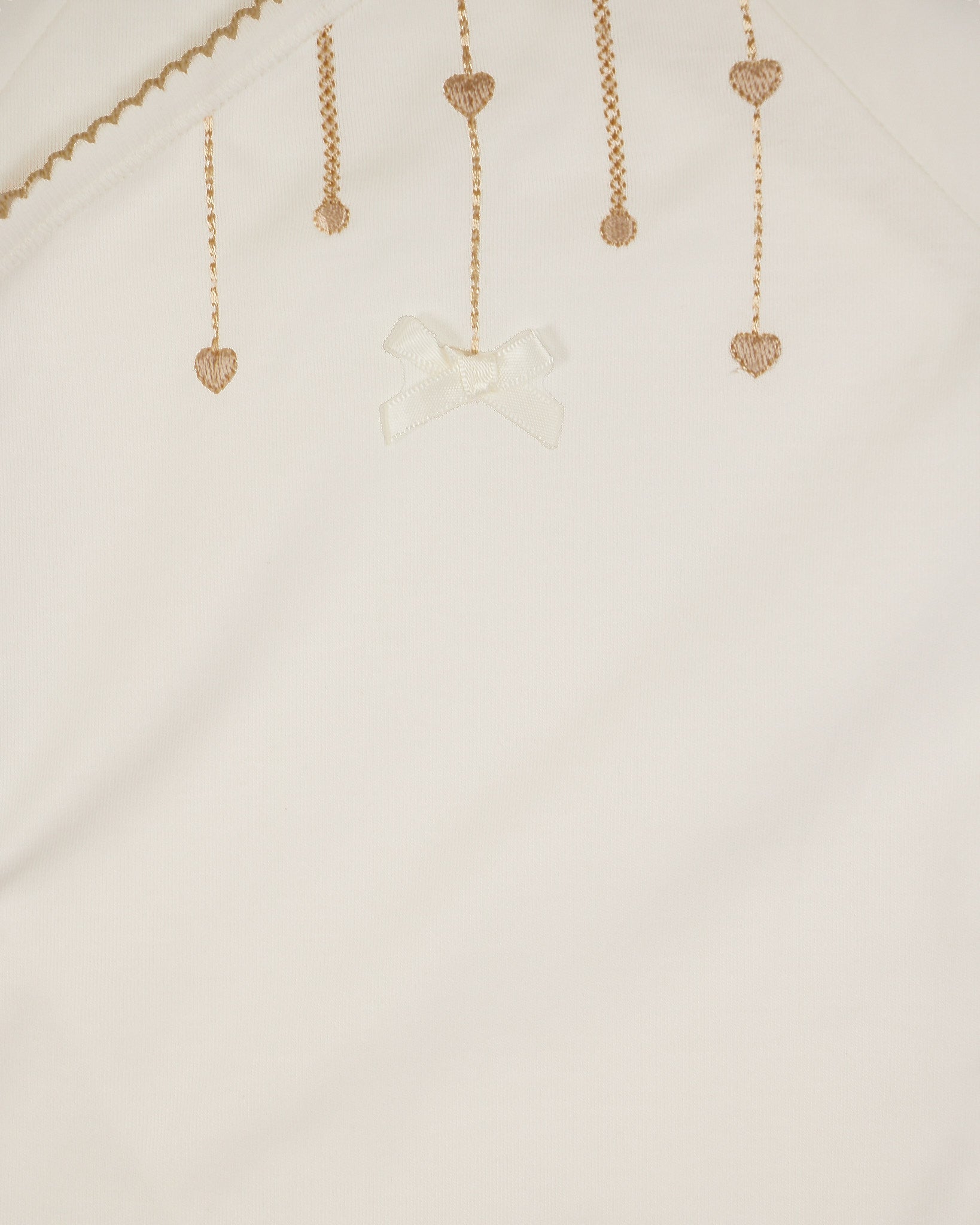 Hearts Bodysuit with Colored Stitching & Embroidery