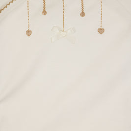 Hearts Bodysuit with Colored Stitching & Embroidery