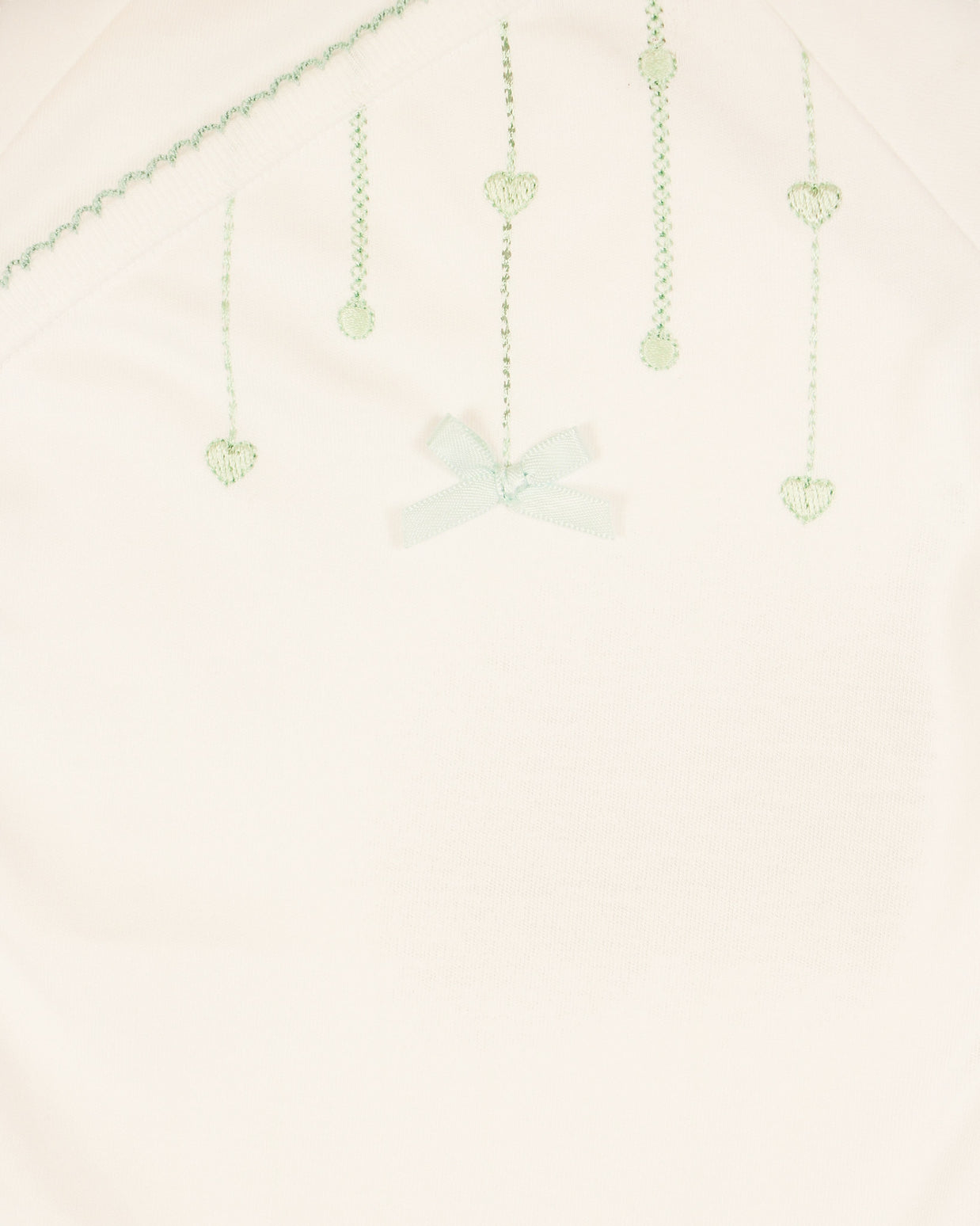 Hearts Bodysuit with Colored Stitching & Embroidery