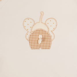 Elephant Cotton Bodysuit with Wrap Design & Appliqué
