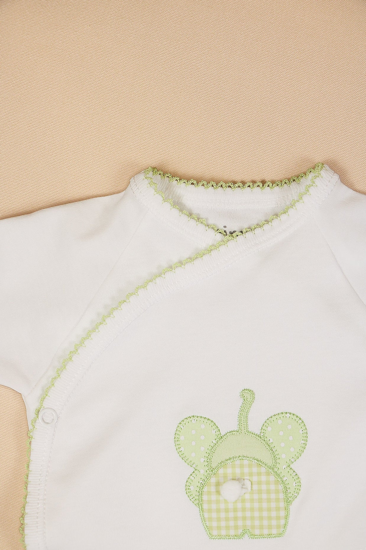 Elephant Cotton Bodysuit with Wrap Design & Appliqué