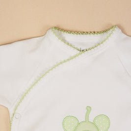 Elephant Cotton Bodysuit with Wrap Design & Appliqué