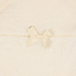 Eyelet Bodysuit with Lace Embroidery & Satin Bow