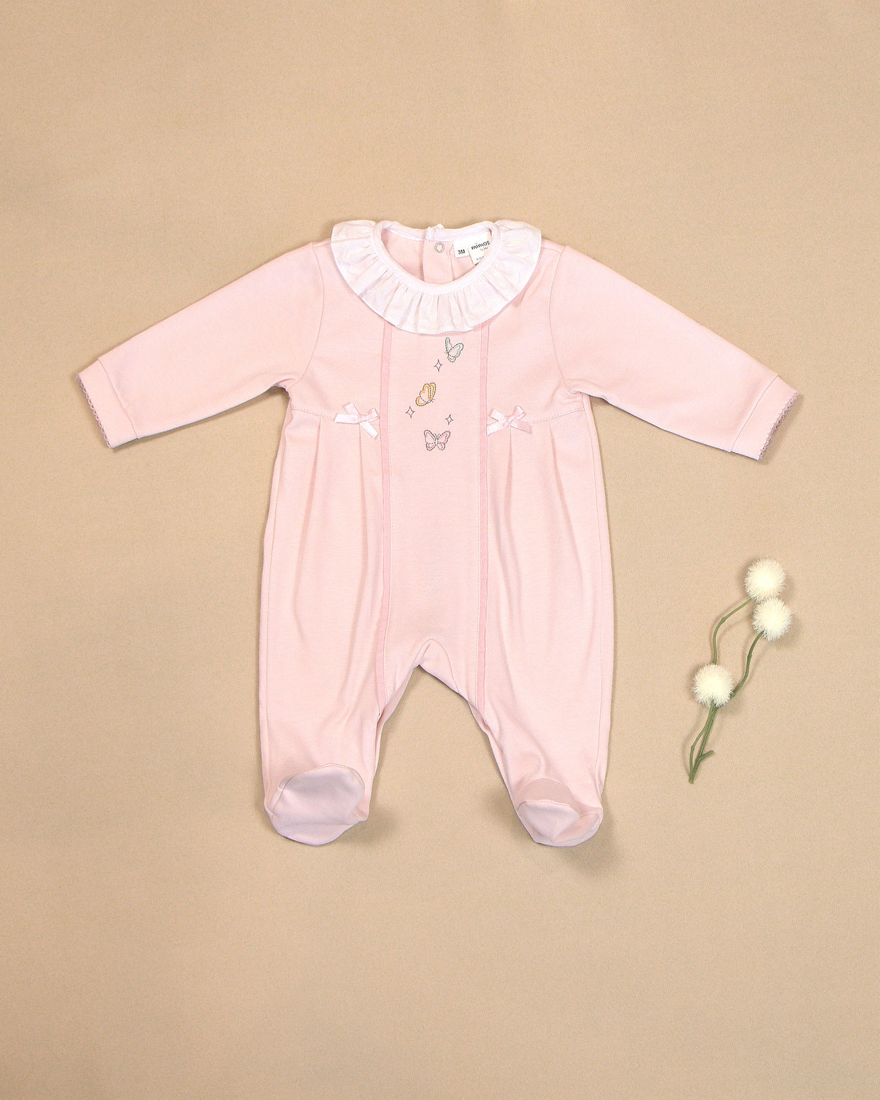 Butterflies Pajama with Embroidery & Ruffled Collar