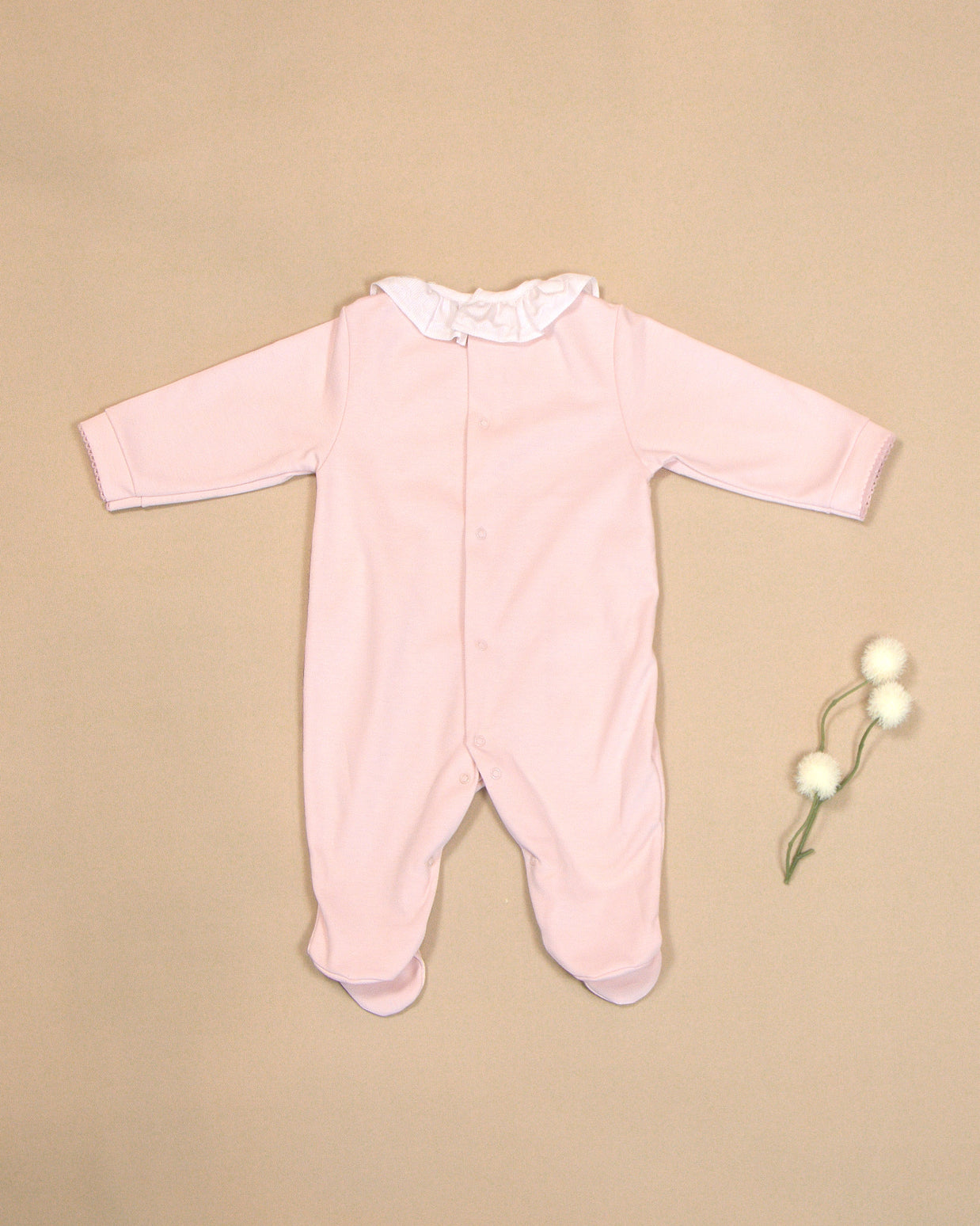 Butterflies Pajama with Embroidery & Ruffled Collar