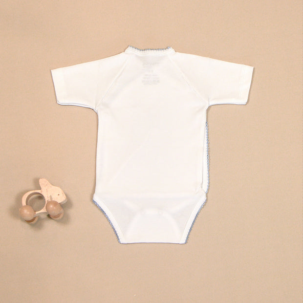 Giraffes Cotton Bodysuit with Wrap Design & Embroidery