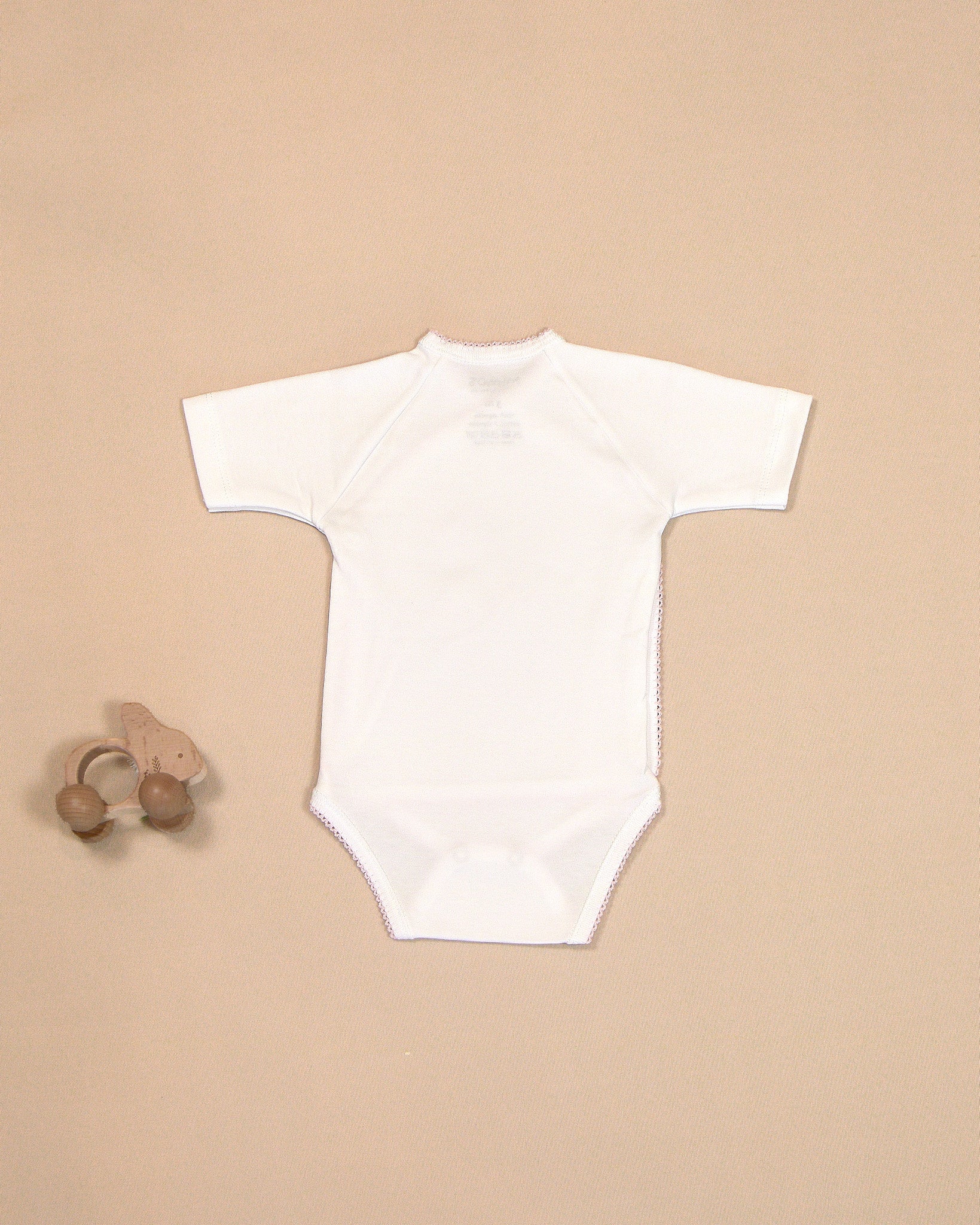 Giraffes Cotton Bodysuit with Wrap Design & Embroidery