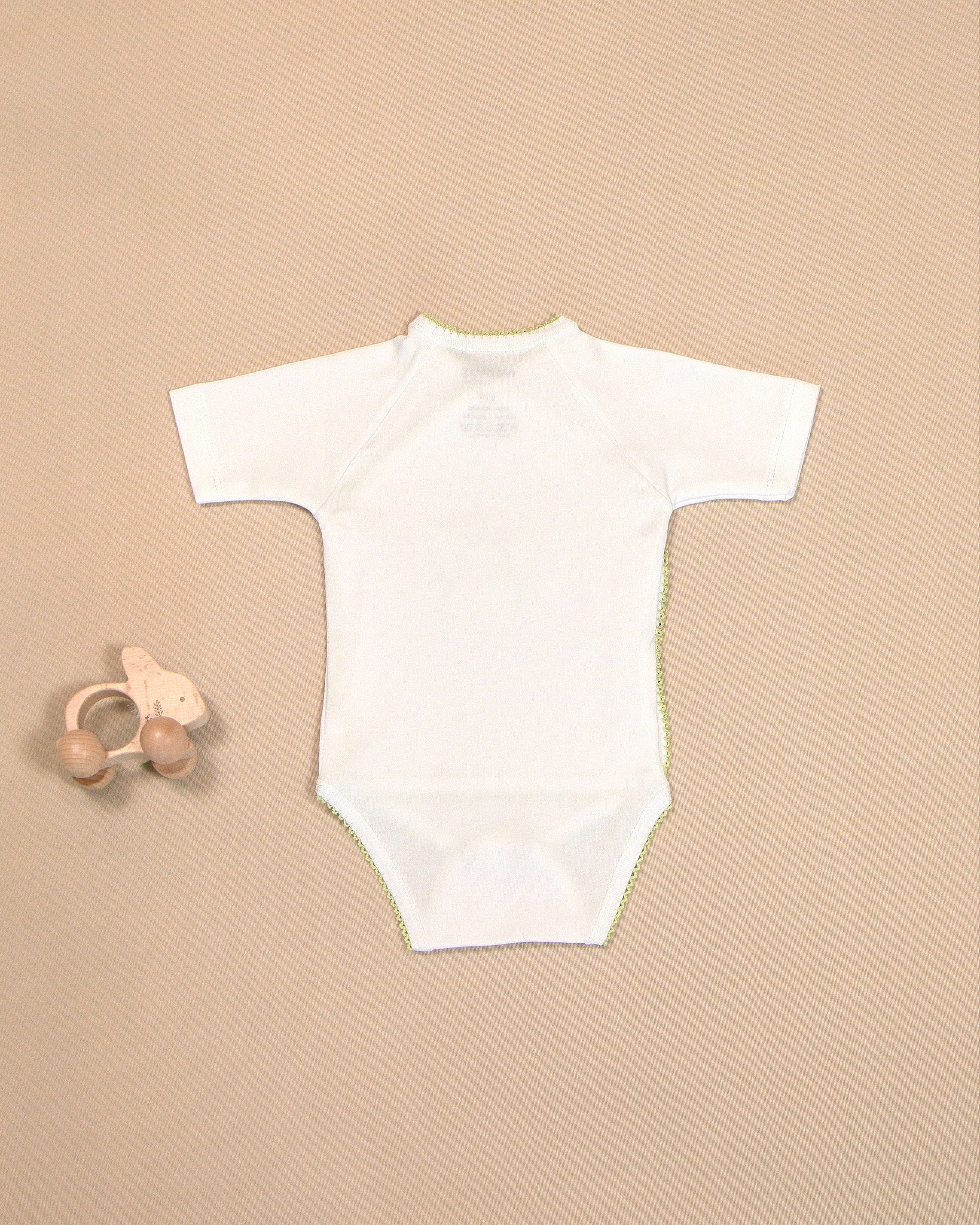 Elephant Cotton Bodysuit with Wrap Design & Appliqué