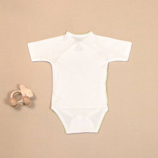 Elephant Cotton Bodysuit with Wrap Design & Appliqué