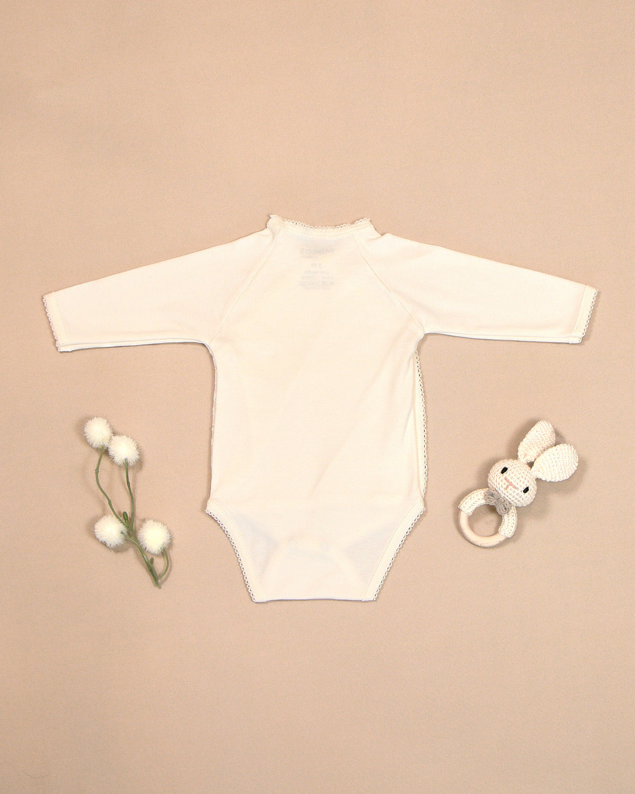Eyelet Bodysuit with Lace Embroidery & Satin Bow