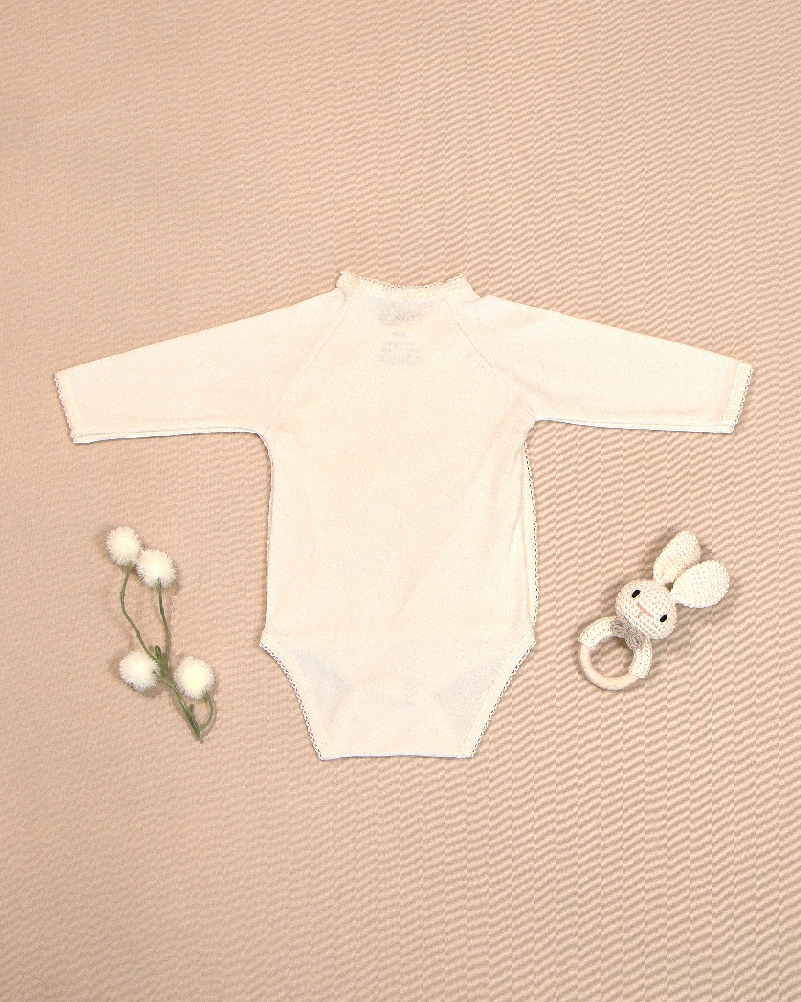 Eyelet Bodysuit with Lace Embroidery & Satin Bow