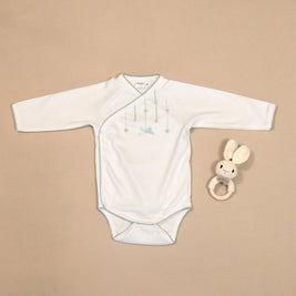 Hearts Bodysuit with Colored Stitching & Embroidery