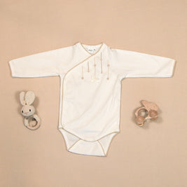 Hearts Bodysuit with Colored Stitching & Embroidery